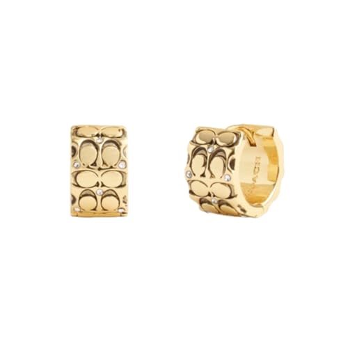 COACH Quilted C Huggie Earrings