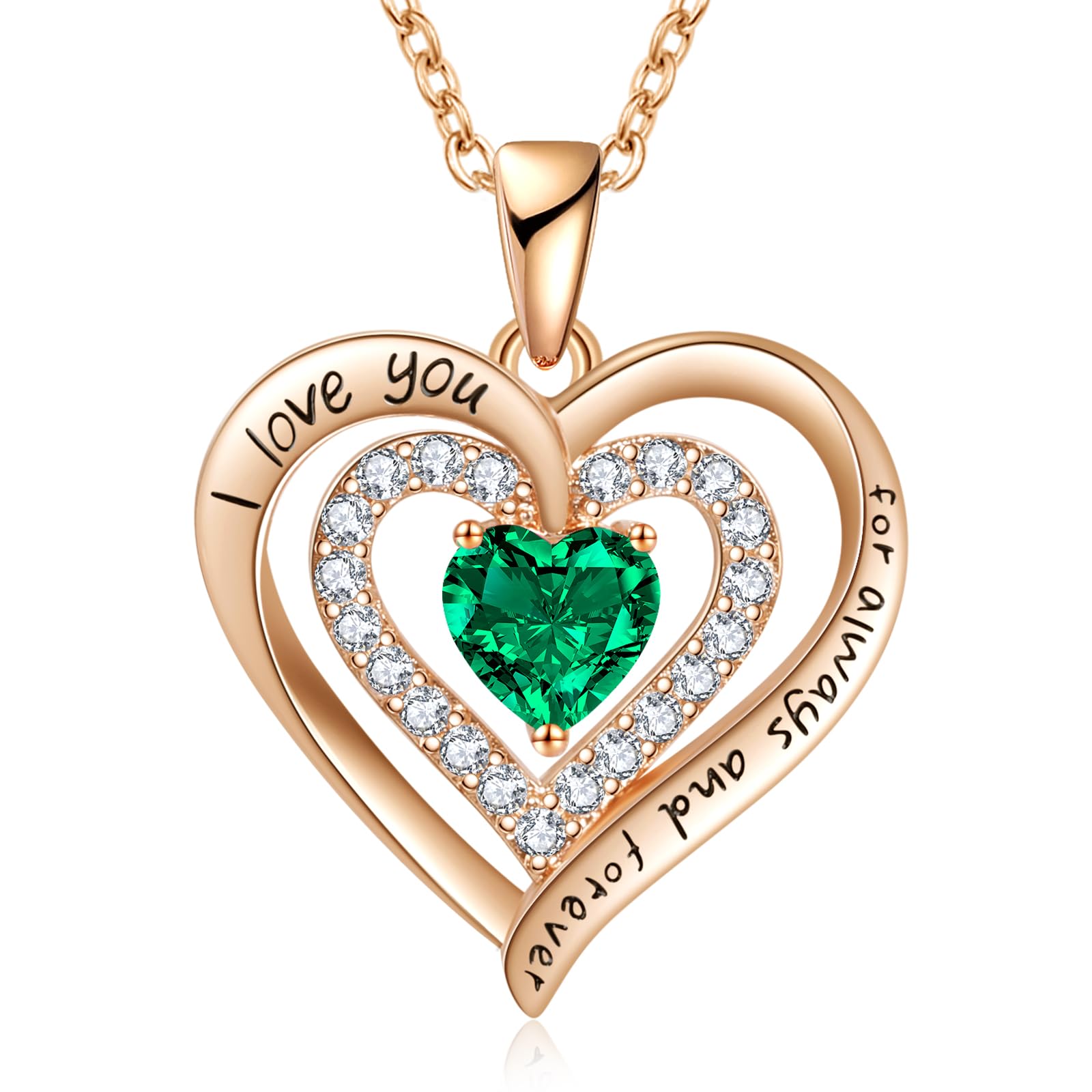 REDBEE Necklaces for Women Birthstone Heart Necklace Jewelry for Wife Girlfriend Woman Necklace