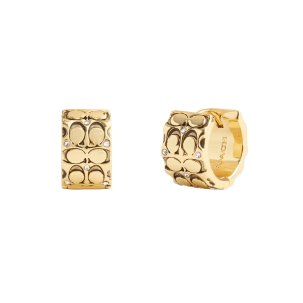 COACH Quilted C Huggie Earrings